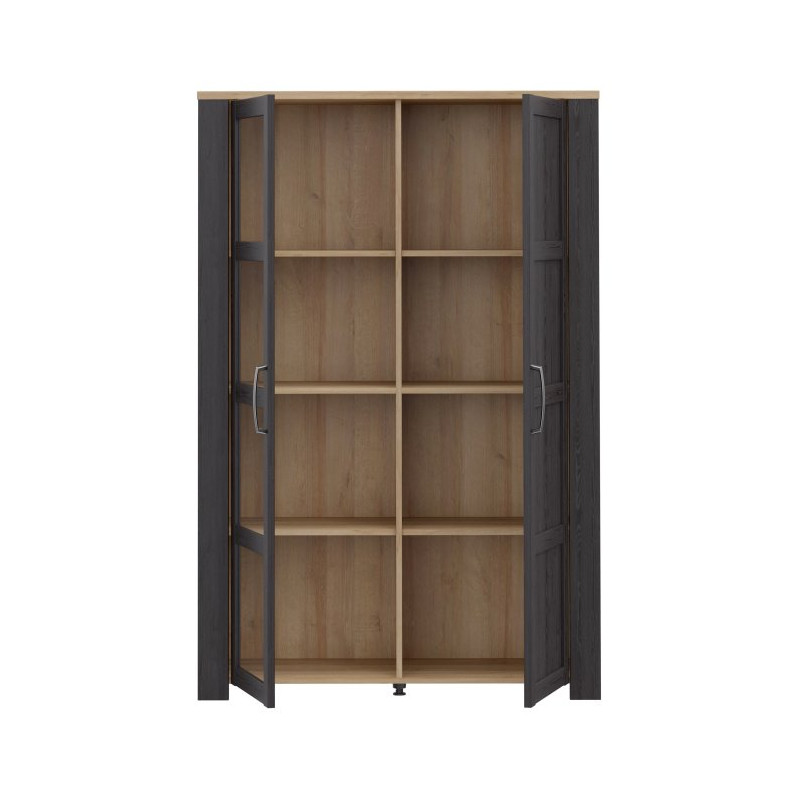 Wysoka witryna CHISBURY 110 cm czarny – Meble Forte