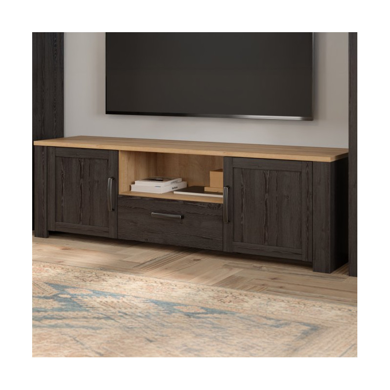 Szafka RTV 160 cm CHISBURY czarny – Meble Forte