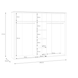 Szafa ubraniowa CHISBURY 270 cm czarny | domowanie.pl