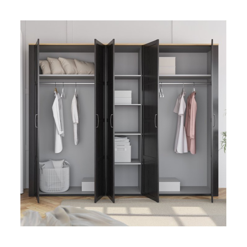 Szafa ubraniowa CHISBURY 270 cm czarny | domowanie.pl