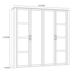 Szafa z lustrem CHISBURY 220 cm czarny – Meble Forte