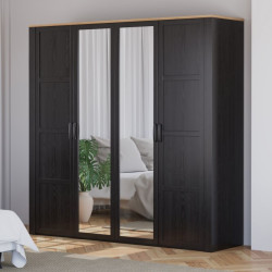 Szafa z lustrem CHISBURY 220 cm czarny – Meble Forte