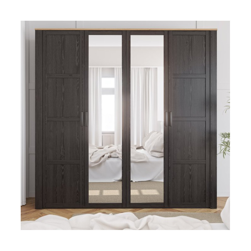 Szafa z lustrem CHISBURY 220 cm czarny – Meble Forte