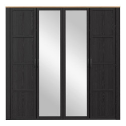 Szafa z lustrem CHISBURY 220 cm czarny – Meble Forte