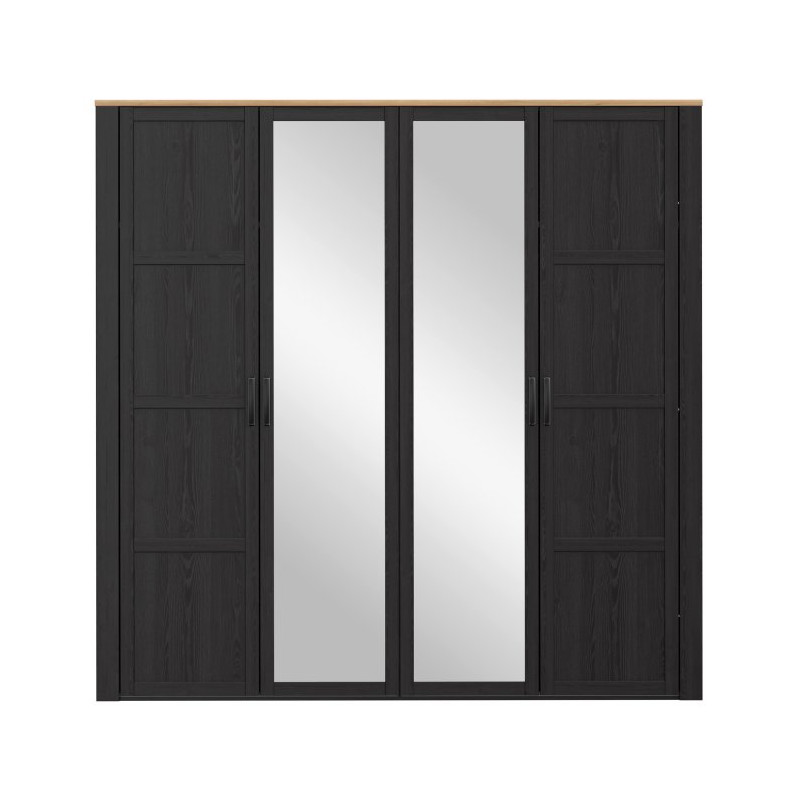 Szafa z lustrem CHISBURY 220 cm czarny – Meble Forte