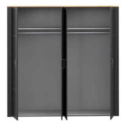 Szafa z lustrem CHISBURY 220 cm czarny – Meble Forte