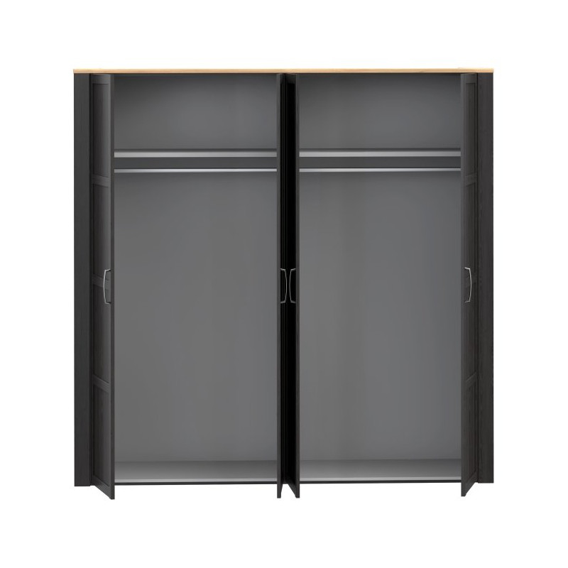 Szafa z lustrem CHISBURY 220 cm czarny – Meble Forte