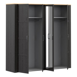 Szafa z lustrem CHISBURY 220 cm czarny – Meble Forte