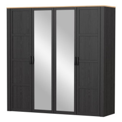 Szafa z lustrem CHISBURY 220 cm czarny – Meble Forte