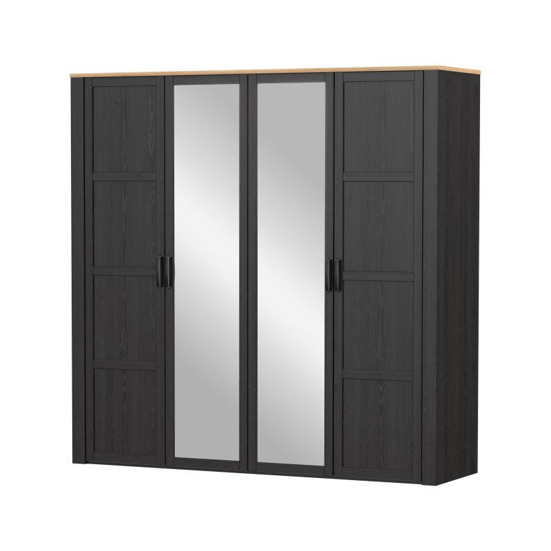 Szafa z lustrem CHISBURY 220 cm czarny – Meble Forte