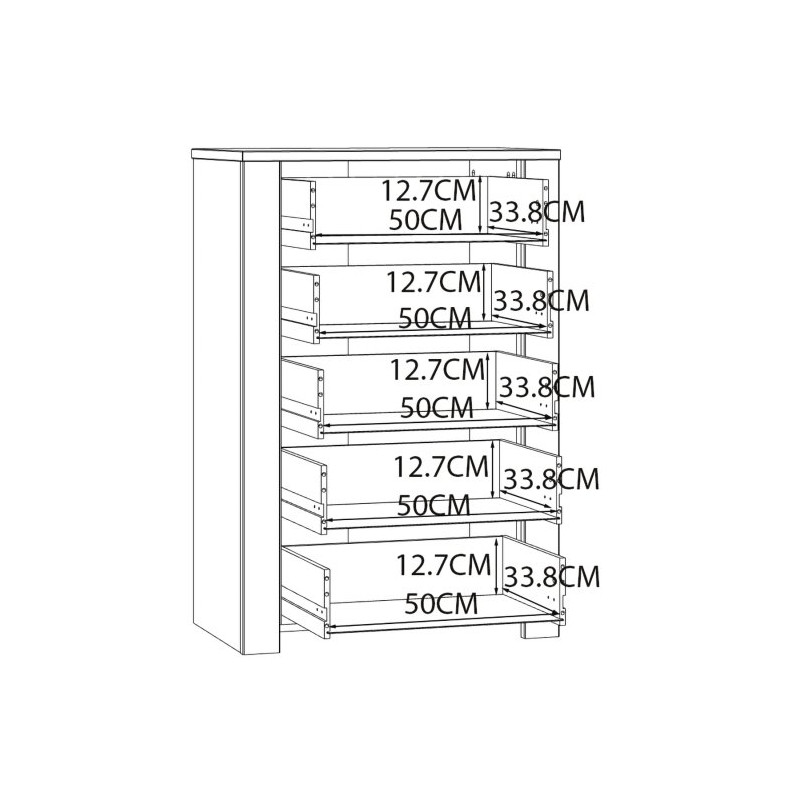 Komoda z szufladami Chisbury BHLK311 czarny – Meble Forte