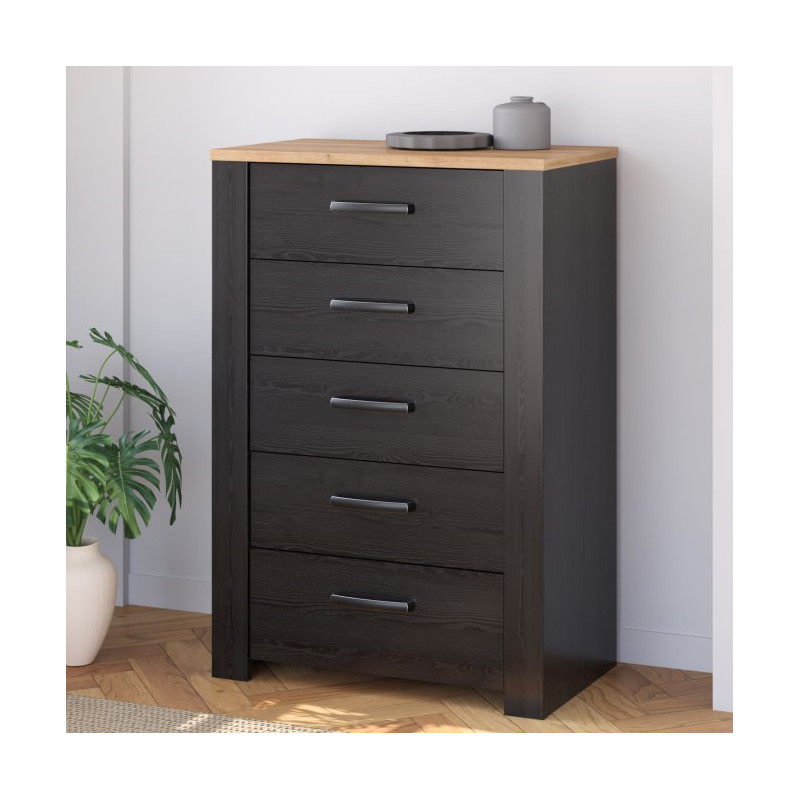 Komoda z szufladami Chisbury BHLK311 czarny – Meble Forte
