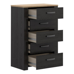 Komoda z szufladami Chisbury BHLK311 czarny – Meble Forte