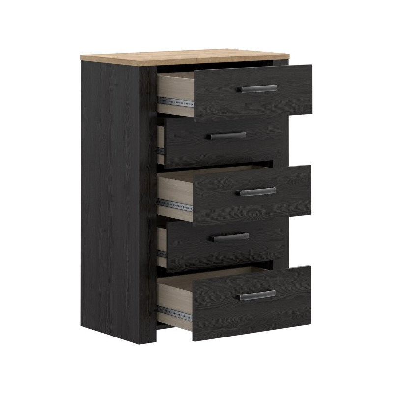 Komoda z szufladami Chisbury BHLK311 czarny – Meble Forte