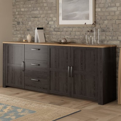 Szeroka komoda 220 cm Chisbury BHLK241R czarny – Meble Forte