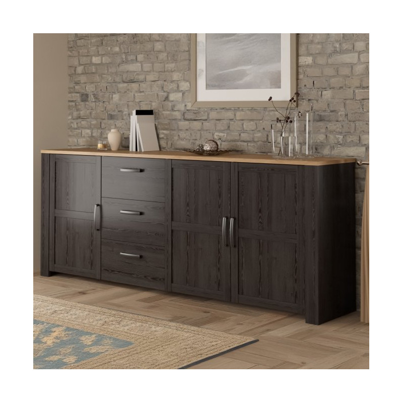 Szeroka komoda 220 cm Chisbury BHLK241R czarny – Meble Forte