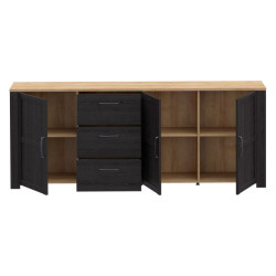 Szeroka komoda 220 cm Chisbury BHLK241R czarny – Meble Forte