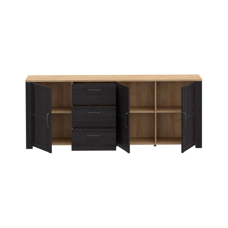 Szeroka komoda 220 cm Chisbury BHLK241R czarny – Meble Forte