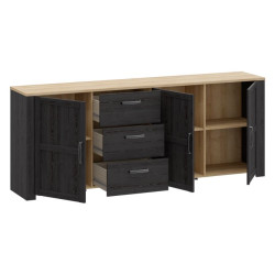 Szeroka komoda 220 cm Chisbury BHLK241R czarny – Meble Forte