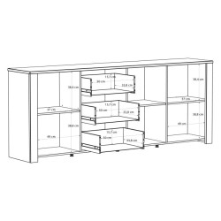 Szeroka komoda 220 cm Chisbury BHLK241R czarny – Meble Forte