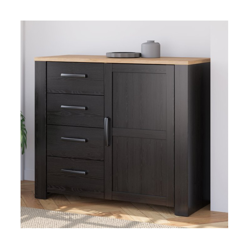 Komoda Chisbury z szufladami czarny – Meble Forte | domowanie.pl