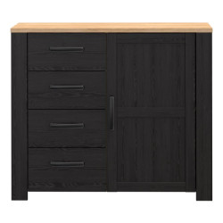 Komoda Chisbury z szufladami czarny – Meble Forte | domowanie.pl