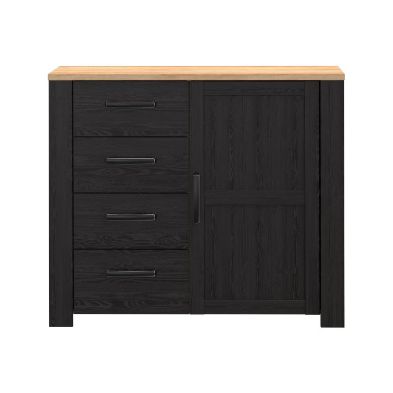 Komoda Chisbury z szufladami czarny – Meble Forte | domowanie.pl