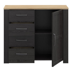 Komoda Chisbury z szufladami czarny – Meble Forte | domowanie.pl