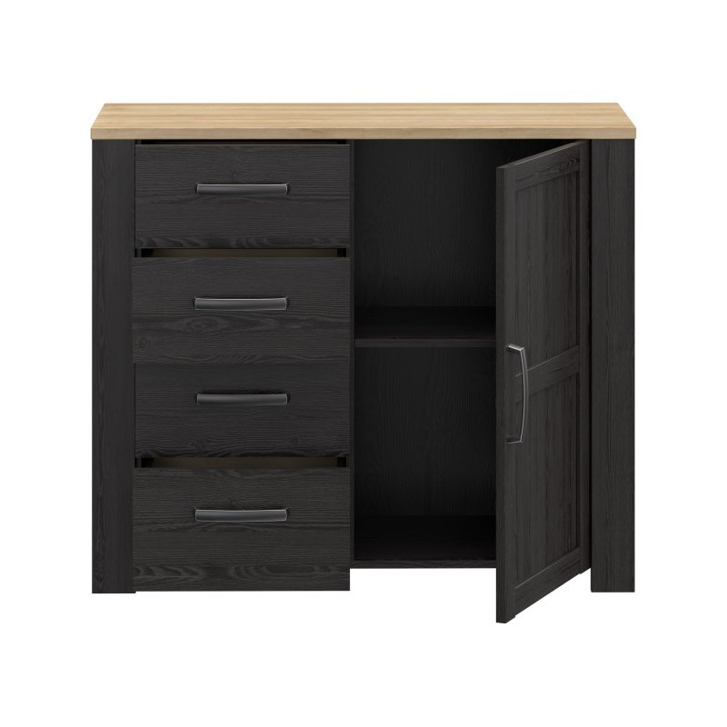 Komoda Chisbury z szufladami czarny – Meble Forte | domowanie.pl