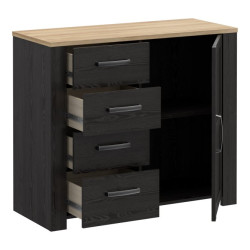 Komoda Chisbury z szufladami czarny – Meble Forte | domowanie.pl