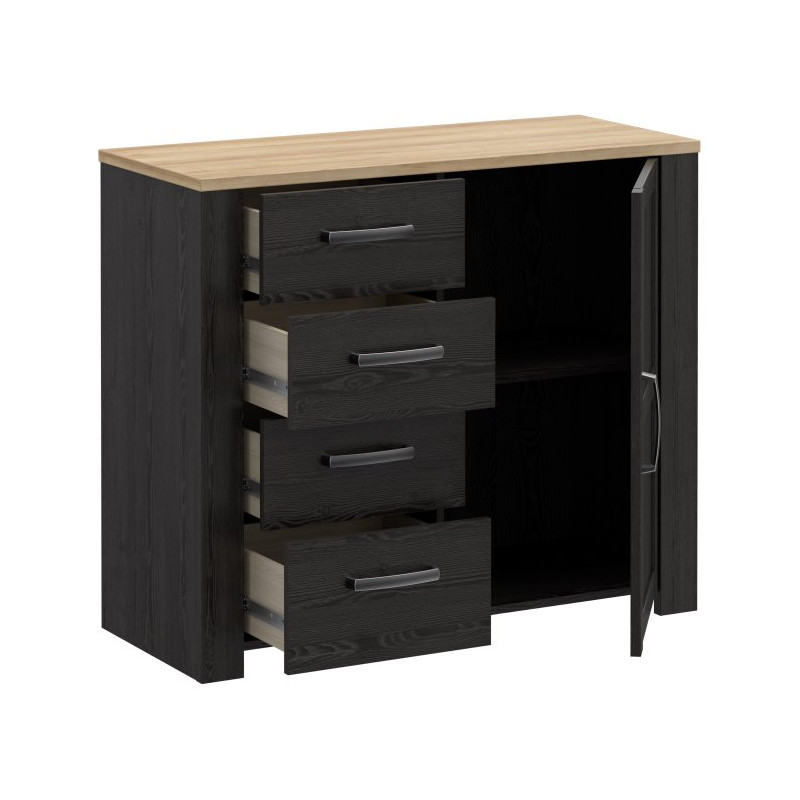 Komoda Chisbury z szufladami czarny – Meble Forte | domowanie.pl