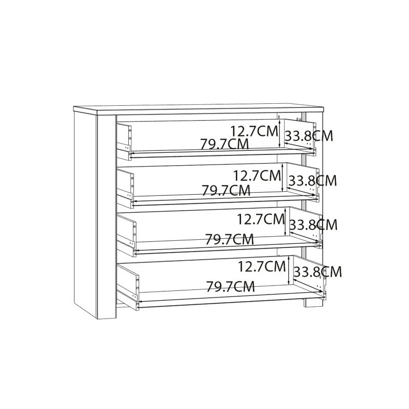 Komoda Chisbury z szufladami czarny – Meble Forte | domowanie.pl