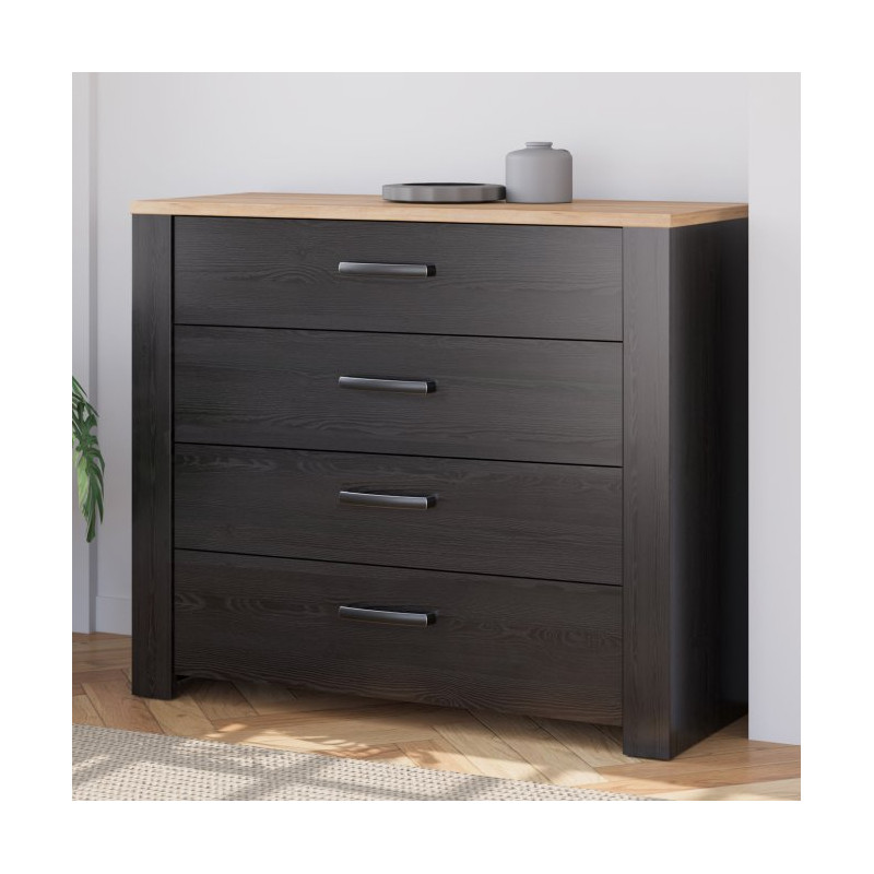 Komoda Chisbury z szufladami czarny – Meble Forte | domowanie.pl