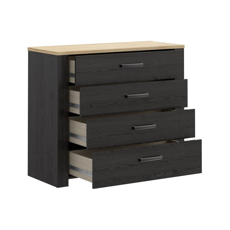 Komoda Chisbury z szufladami czarny – Meble Forte | domowanie.pl