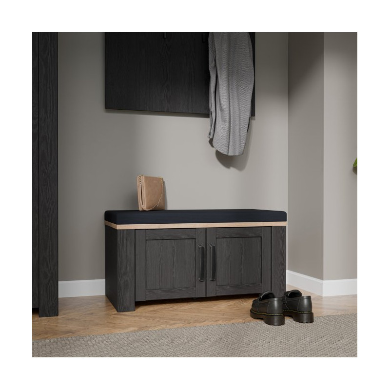 Ławeczka tapicerowana Chisbury BHLD021 Meble Forte czarny