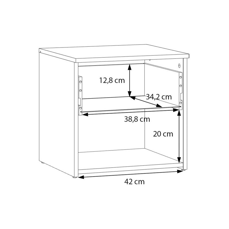 Szafka nocna 45 cm WKTK012-M901 Piaskowy/Mauvella Meble Forte