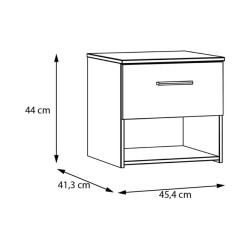 Szafka nocna 45 cm WTPK011-M245 Dąb/Uni Wolfram szary Meble Forte
