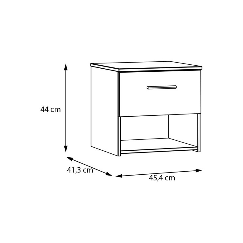 Szafka nocna 45 cm WTPK011-M245 Dąb/Uni Wolfram szary Meble Forte