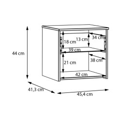 Szafka nocna 45 cm WTPK011-M245 Dąb/Uni Wolfram szary Meble Forte