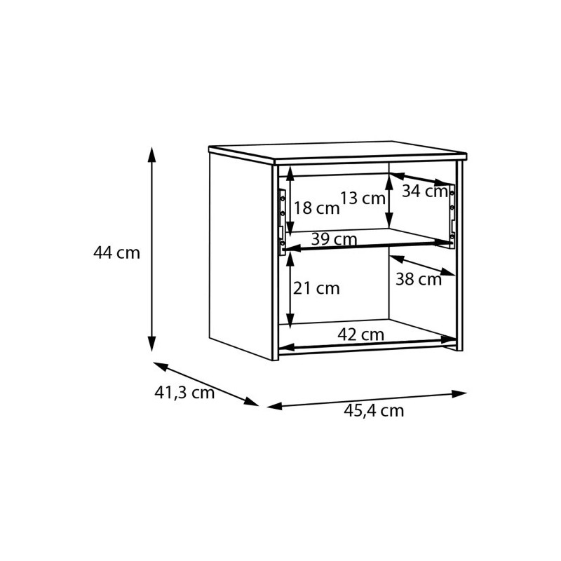 Szafka nocna 45 cm WTPK011-M245 Dąb/Uni Wolfram szary Meble Forte