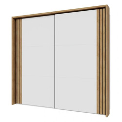 Szafa przesuwna 230 cm Wakatipu WTPS92312-M247 Biały/Biały połysk/Dąb Riviera Meble Forte