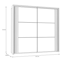 Szafa przesuwna 230 cm Wakatipu WTPS92312-M247 Biały/Biały połysk/Dąb Riviera Meble Forte