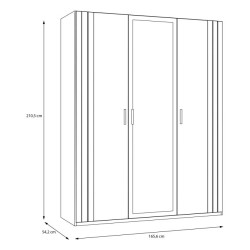 Szafa z lustrem 170 cm Wakatipu WTPS931-M247 Biały/Dąb Riviera Meble Forte