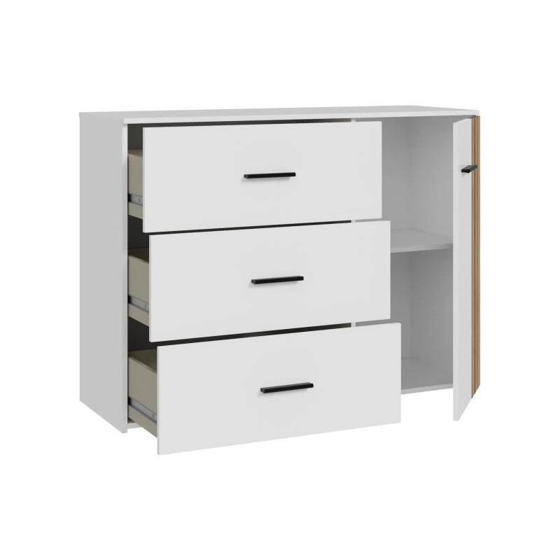 Komoda Wakatipu WTPK221R-M935 Biały połysk/biały/Dąb Riviera Meble Forte