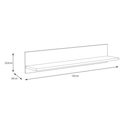 Półka ścienna 120 cm Clif CLFB01 - Meble Forte