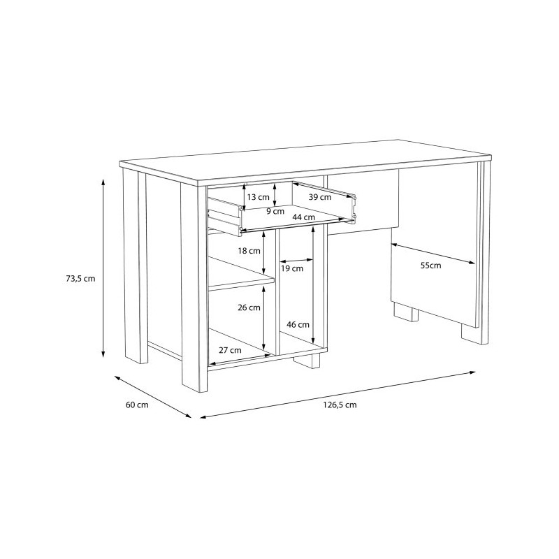 Biurko loftowe 130x60 CLIF old wood vintage | Meble Forte