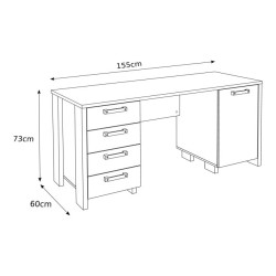 Biurko industrialne loft 155x60 CLIF old wood vintage | Meble Forte