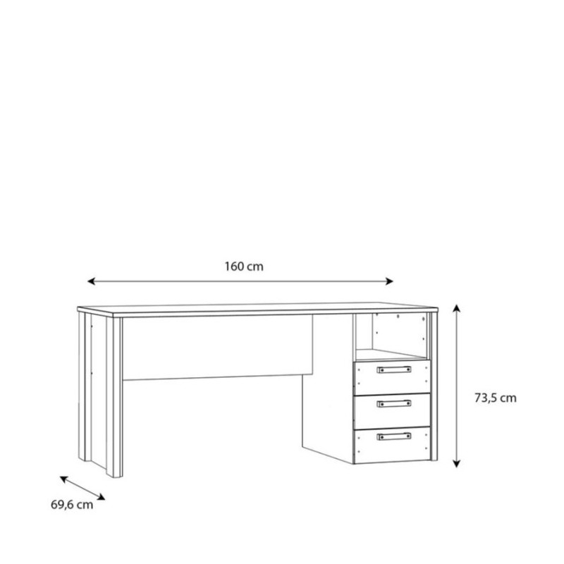 Biurko z szufladami loft 160x70 Clif old wood vintage | Domowanie