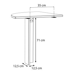Element łączący do biurka CLIF old wood vintage | Domowanie