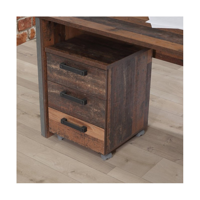 Kontenerek pod biurko na kółkach Clif old wood vintage | Domowanie